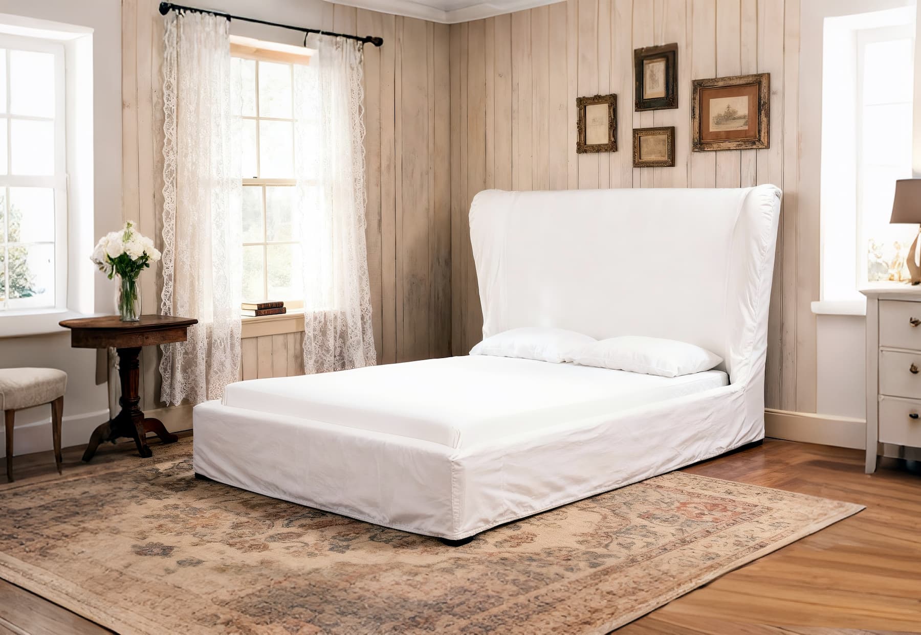 2532 Gloria Cotton Slip-cover Bed - Hanleide Furniture